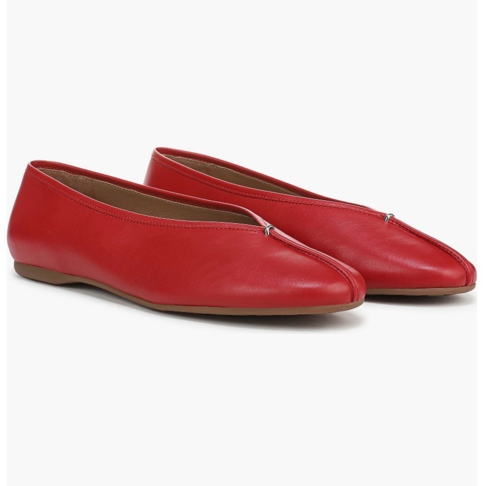 Vince Ori Ballet Flats | Red Leather | Size 6 | NWOB